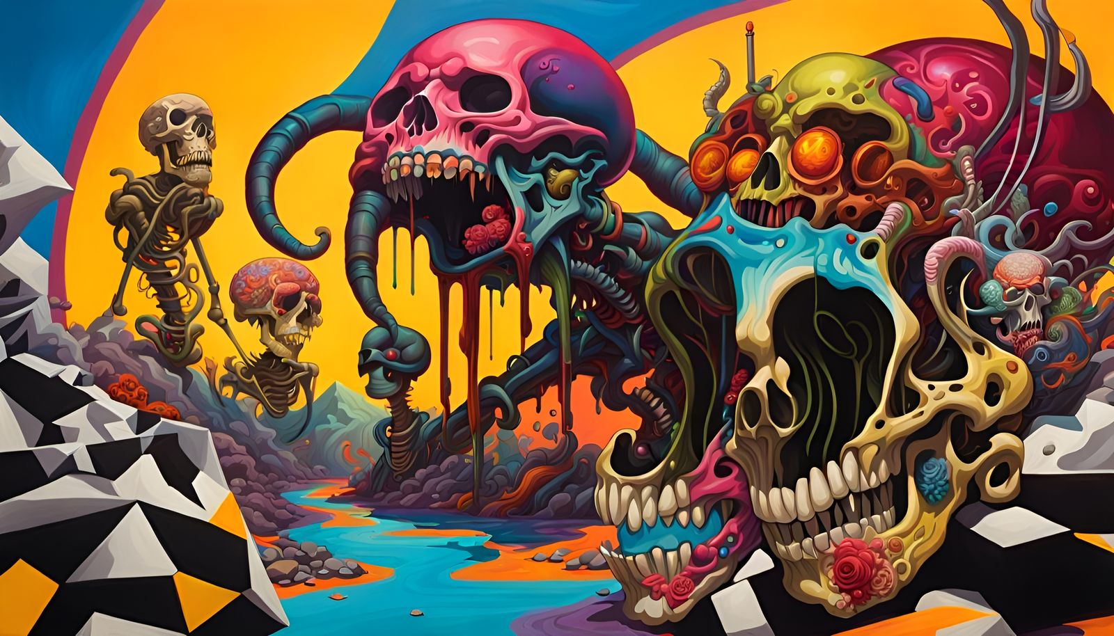 Apocalyptic Mixed Media Art in Vivid Colors