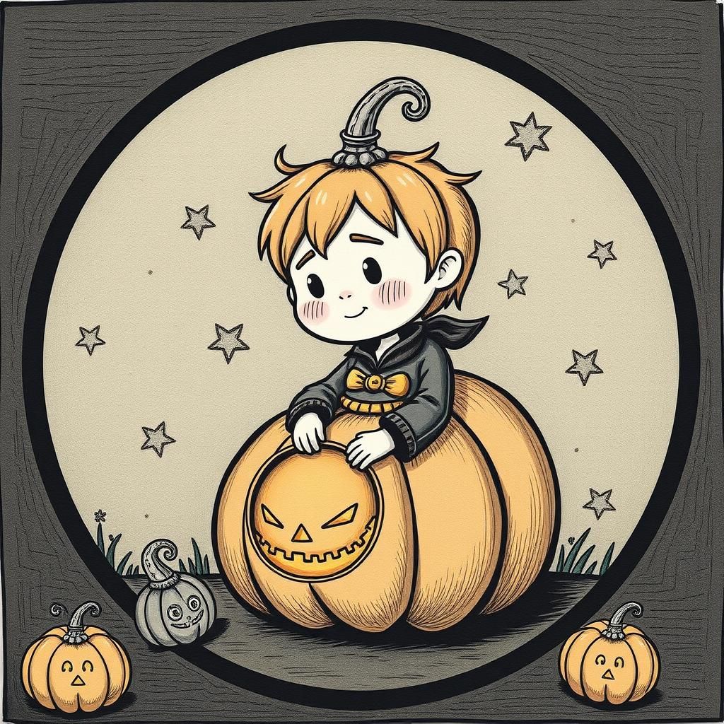 Peter, Peter, Pumpkin Eater Rhyme Illustration