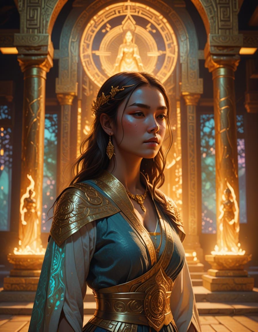 Temple Aura: A Digital Fantasy Illustration