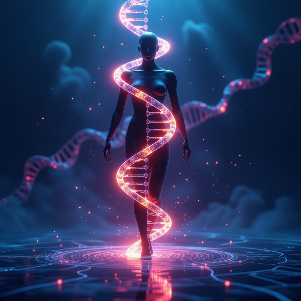 Human Consciousness Surging with Energy in 3D Digital Art