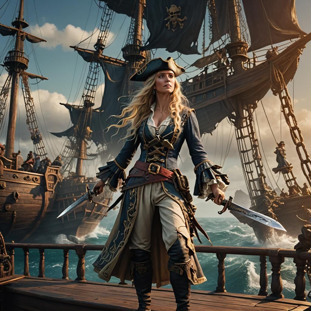Pirate Woman on Deck: Matte Painting in Unreal Engine