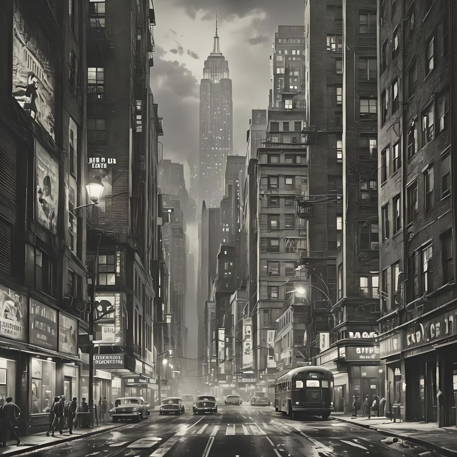1950s New York City Noir in Graphite