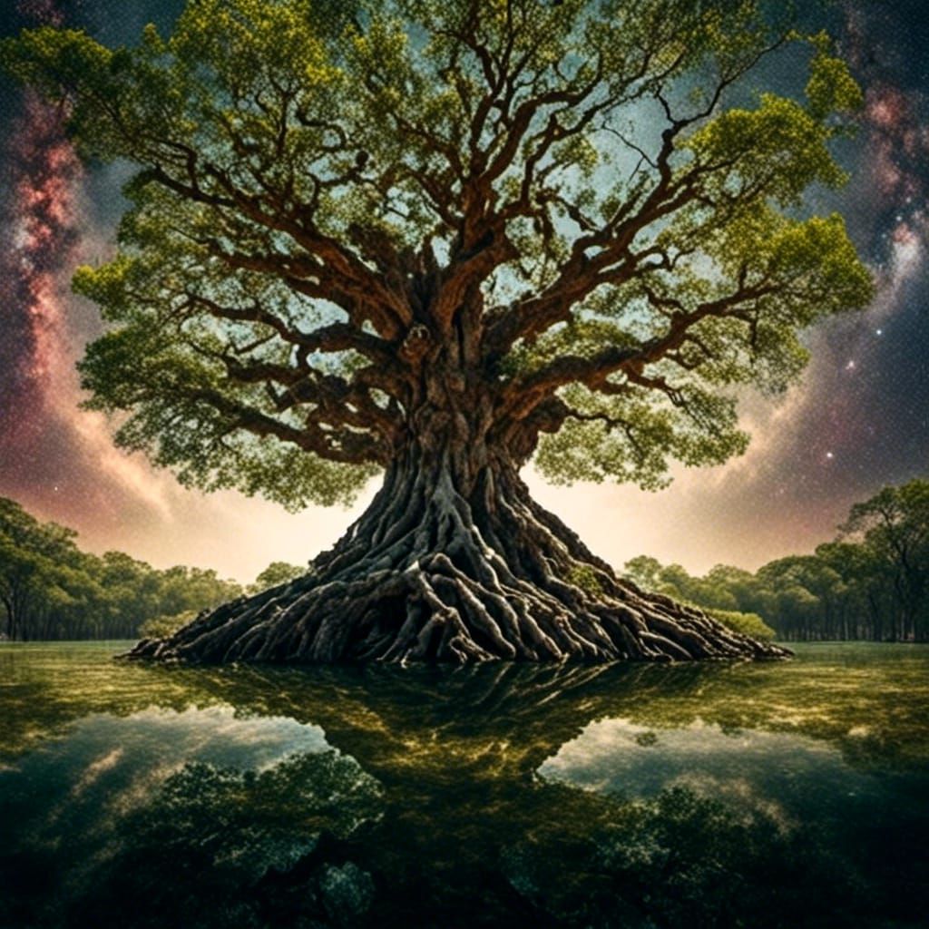 Tree of Life Floating Through Outer Space