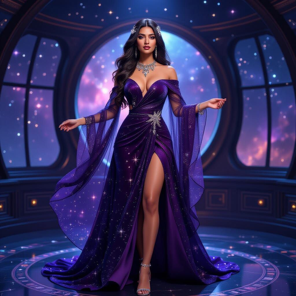 South Asian Woman Enters Cosmic Observatory