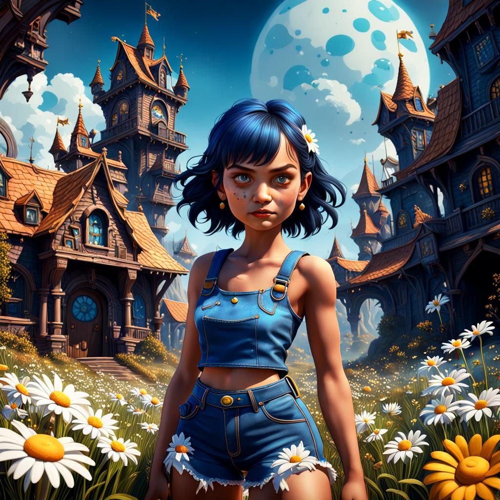 Detailed Matte Painting of Daisy Dukes