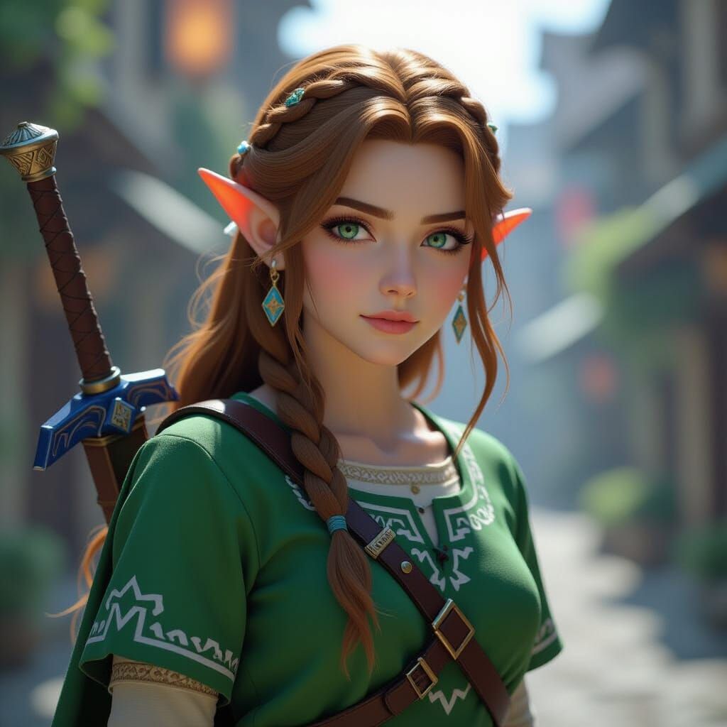 Hyperrealistic Zelda Portrait in HDR