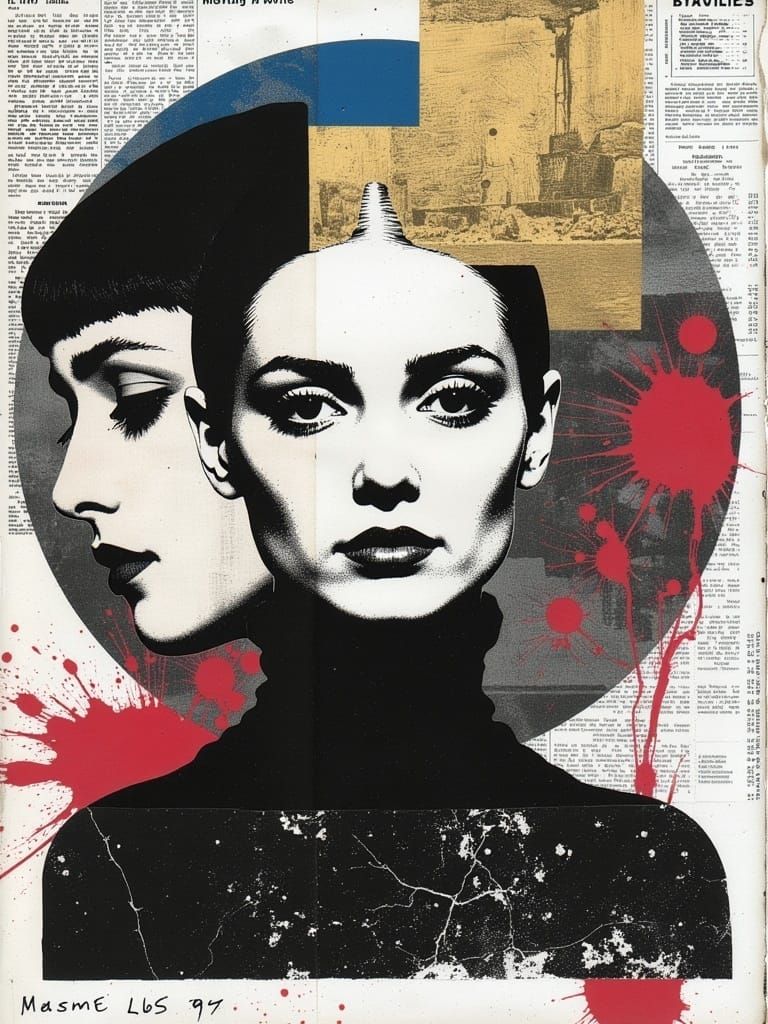 Golden Fashion Model Sketch in Magical Realism Style