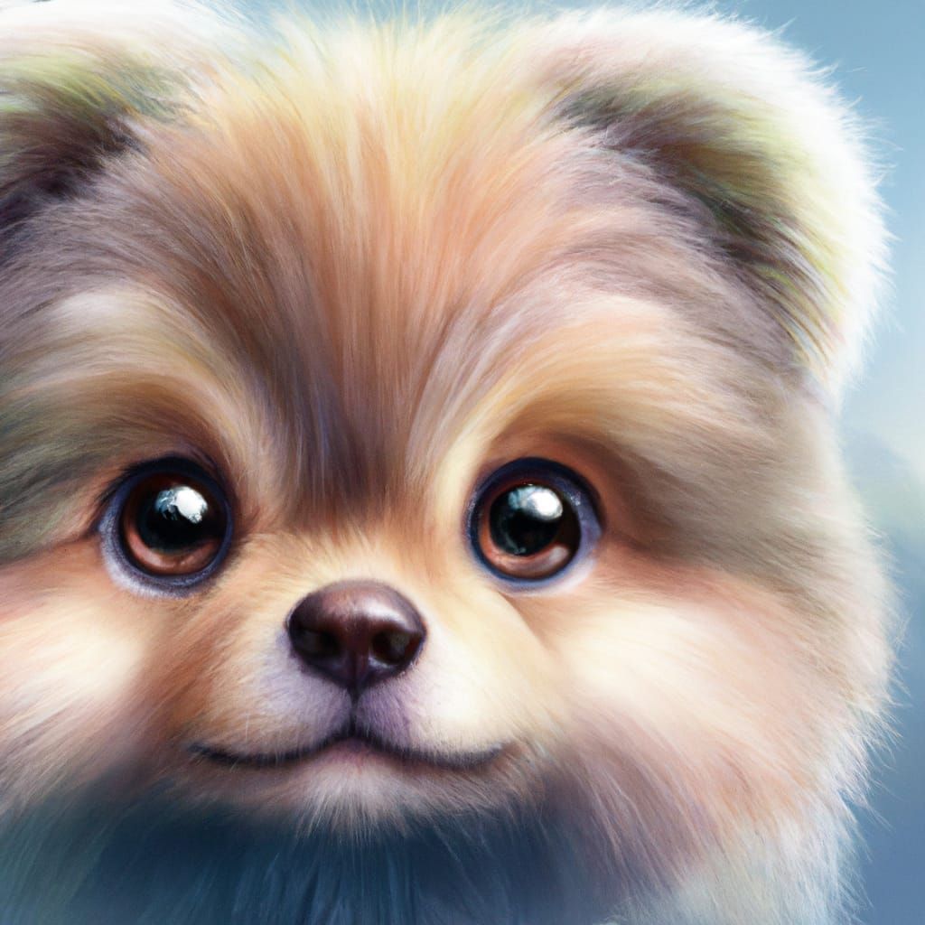 Adorable Fluffy Dog Portrait in Studio Ghibli Style