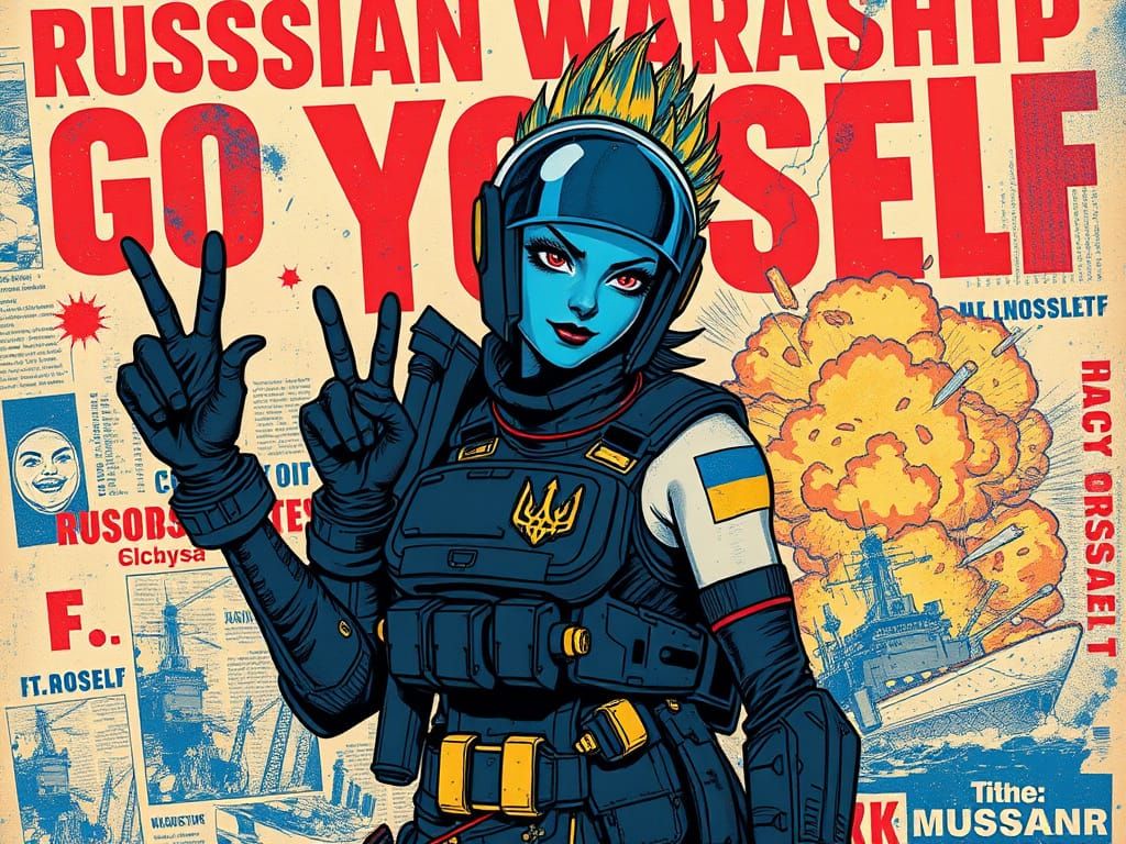 Rebellious Cyberpunk Warrior in Gritty Dystopian Punk Style