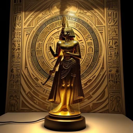 Art Deco Egyptian Revival Lamp Sculpture