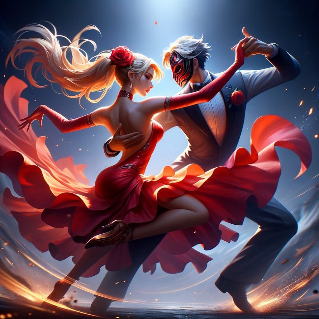 Passionate Tango Dance in a Dramatic Setting
