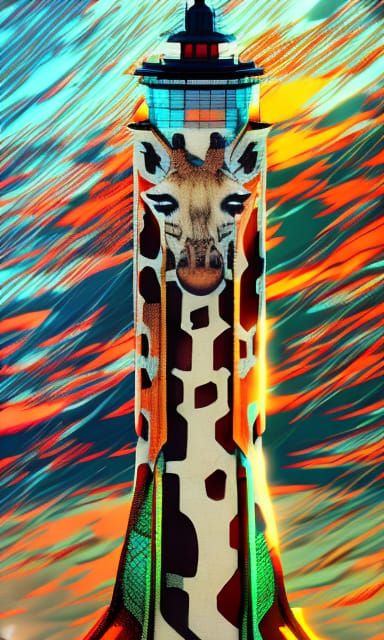 Hyperdetailed Lighthouse Concept Art in Orange and Teal