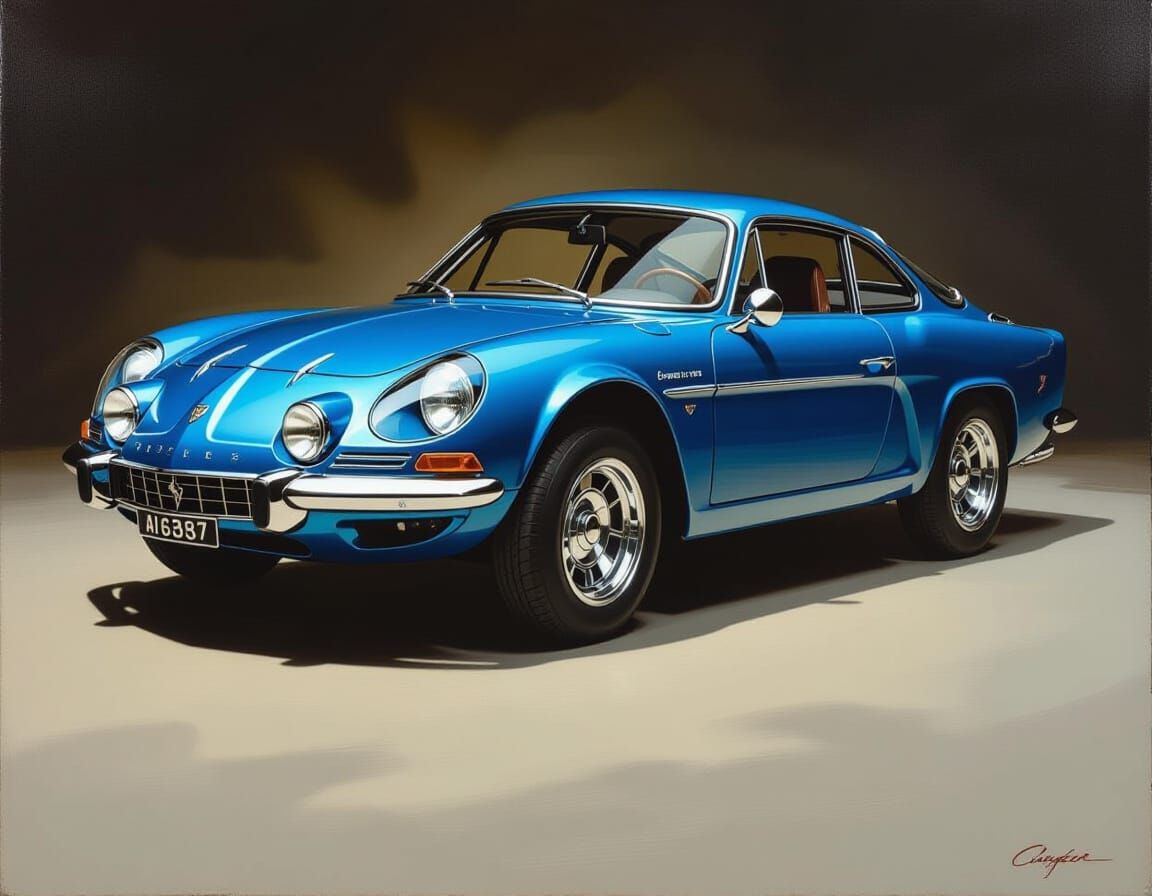 1972 Alpine A110: Hyperrealistic Painting in Caravaggio Styl...