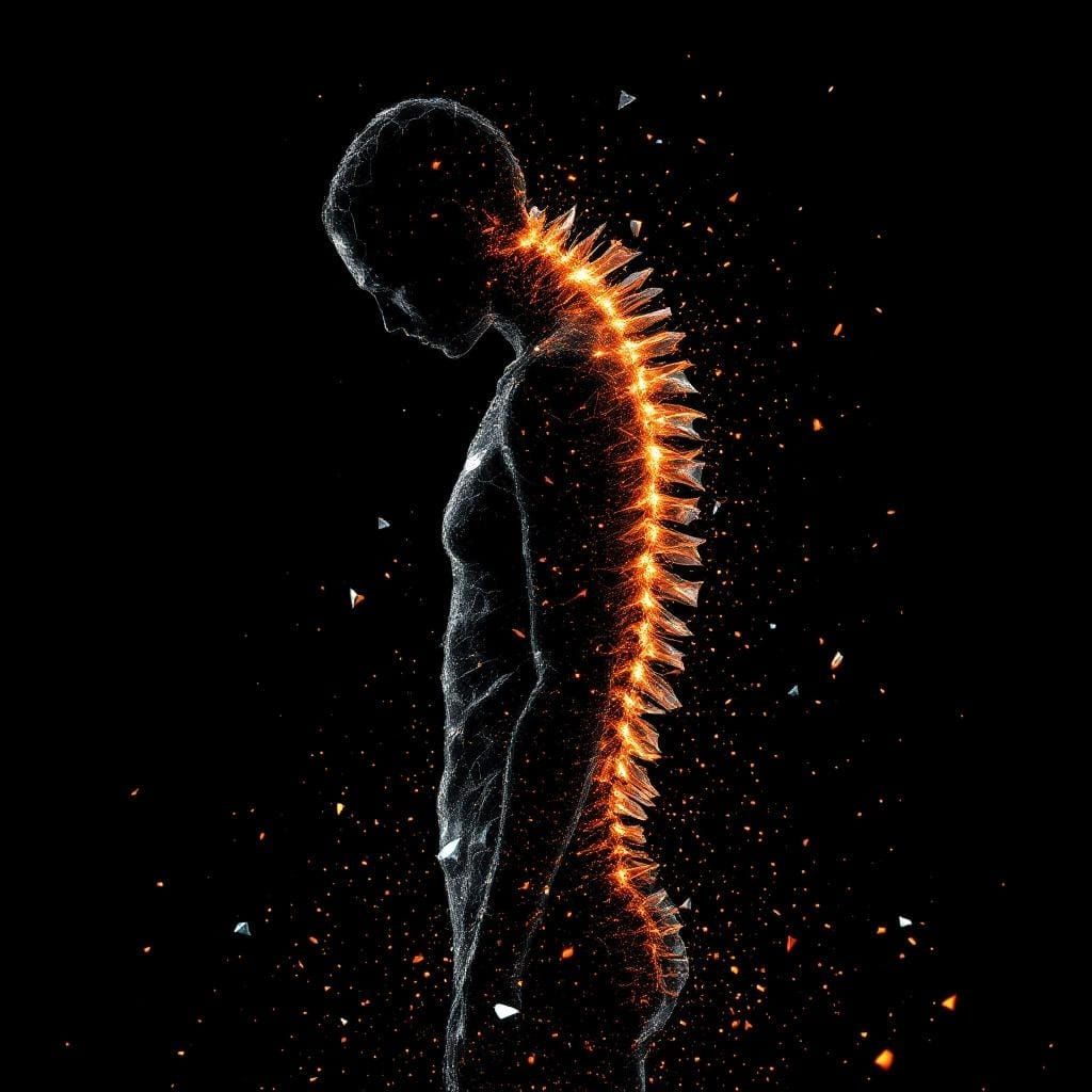 Fractured Spine: A Gothic Silhouette of Pain