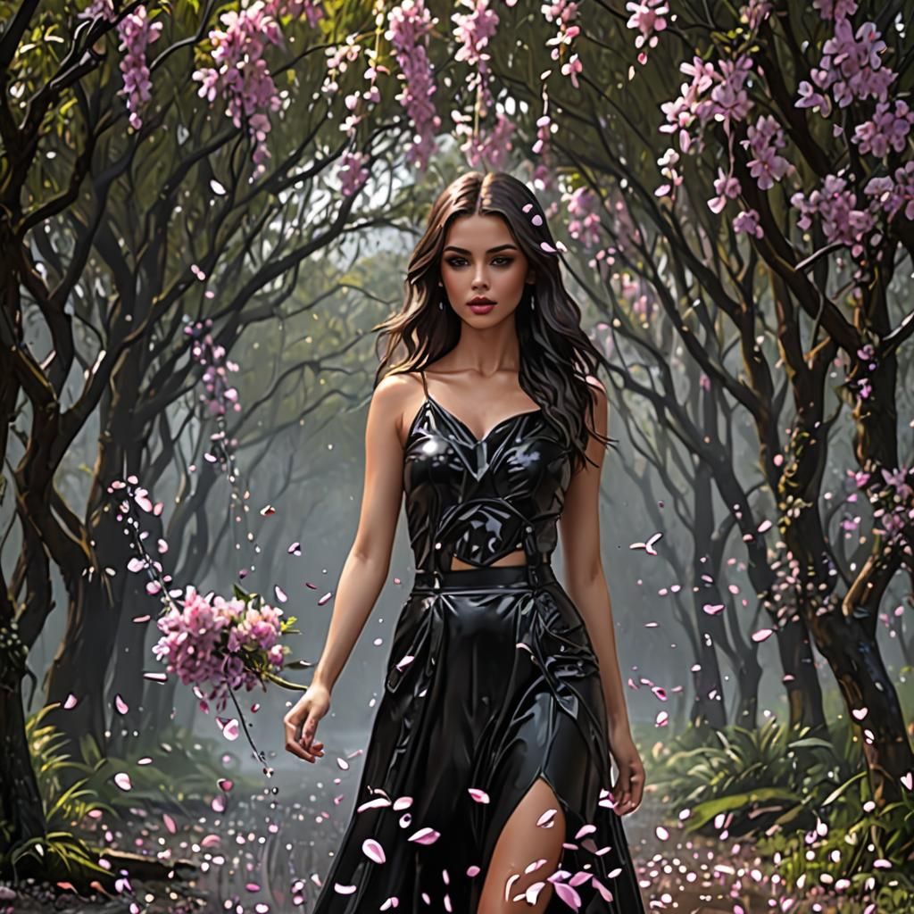 Wet Look Skirt Fashion Aesthetic