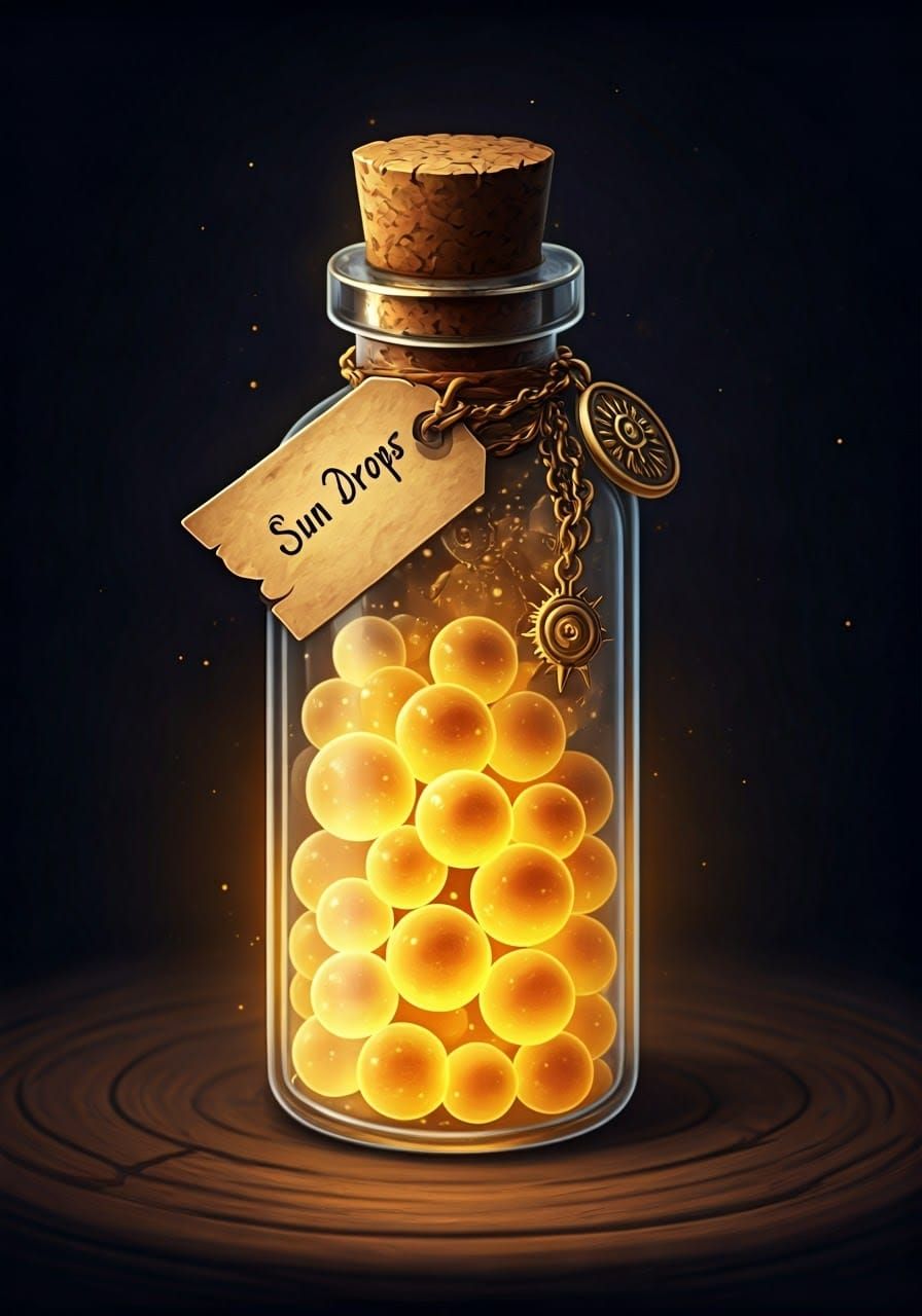 Enchanted Potion Bottle with Glowing Orbs: DND Item