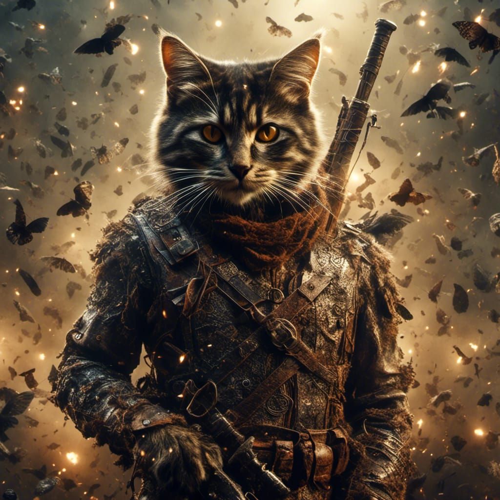 Double Exposure: Boy, Cat, and Nebula in Digital Art