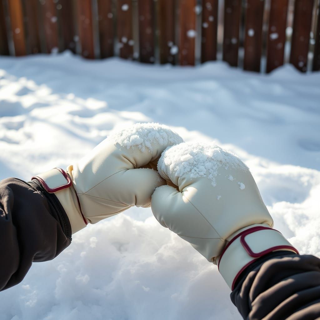 Appetizing Snow: Boxing Gloves in Winter