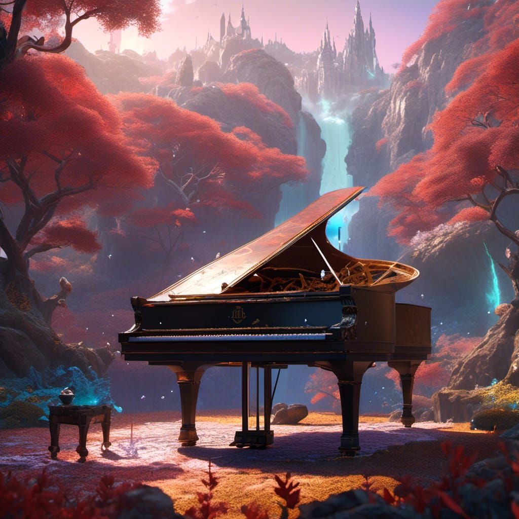Man at Piano: Detailed Matte Painting