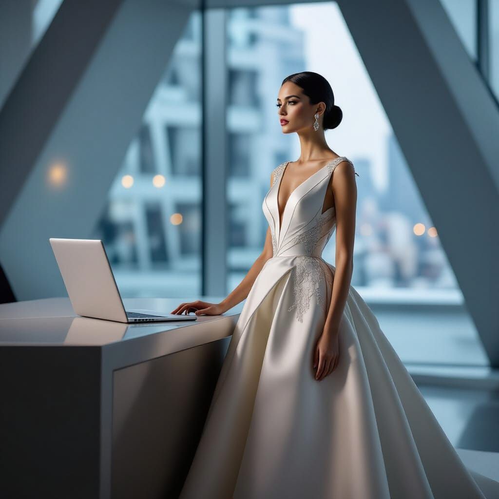 Avant-Garde Fashion Editorial: Woman in Haute Couture