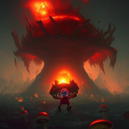 Demonic Mario's Dark Fantasy Mushroom Kingdom Destruction