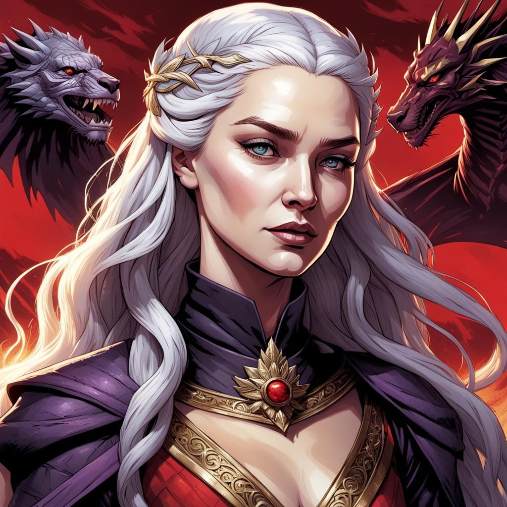 Daenerys Targaryen: Queen and Conqueror in Comic Book Style