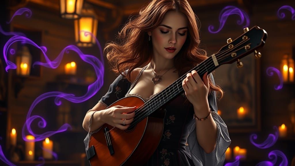 Renaissance Barmaid Enchants with Lute