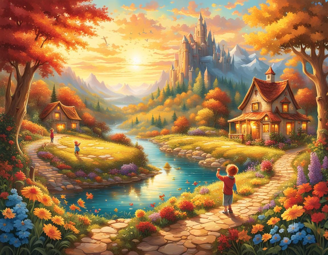 Child's Triumphant Grin Completing Jigsaw Puzzle