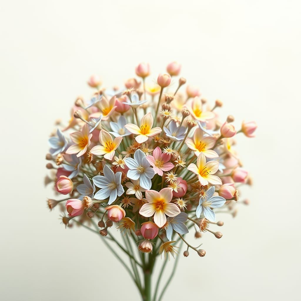 Delicate Impressionist Bouquet in Soft Pastel Hues