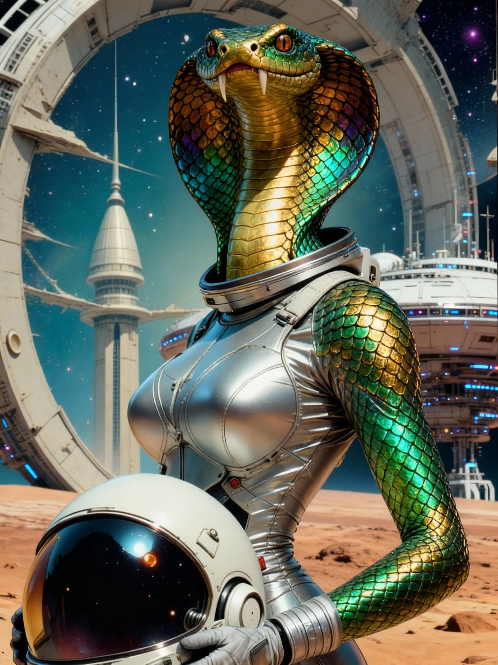 Cobra Space Girl Explores Alien Planet X