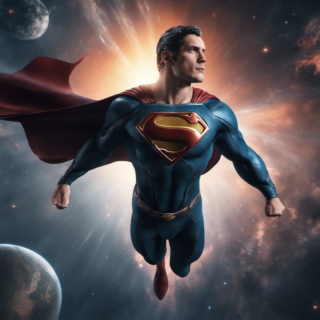 Superman in Space: Detailed Matte Painting
