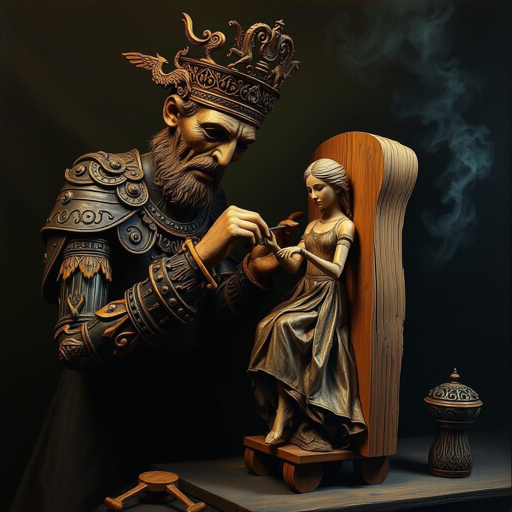 Ornate Marionette Carver in Renaissance Style