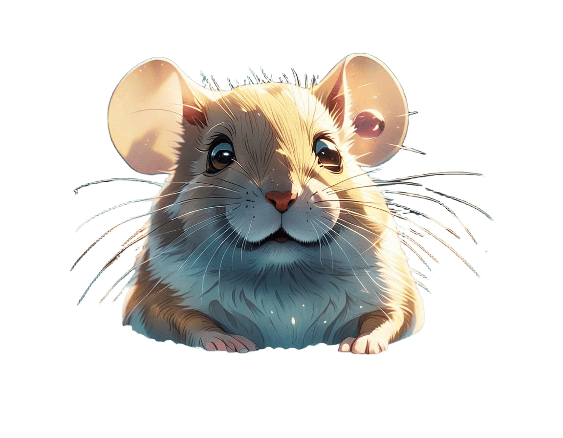 Mouse in Hot Tub: Cel-Shaded Anime Art