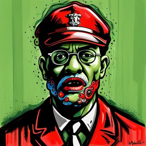 Zombie Cop in Harlem Renaissance Street Art