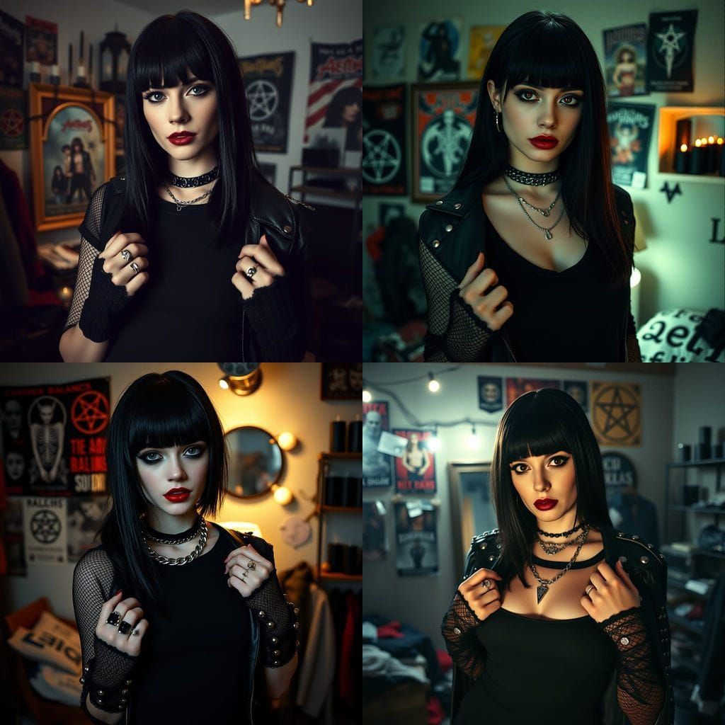Mysterious Goth Beauty with Rebellious Aura