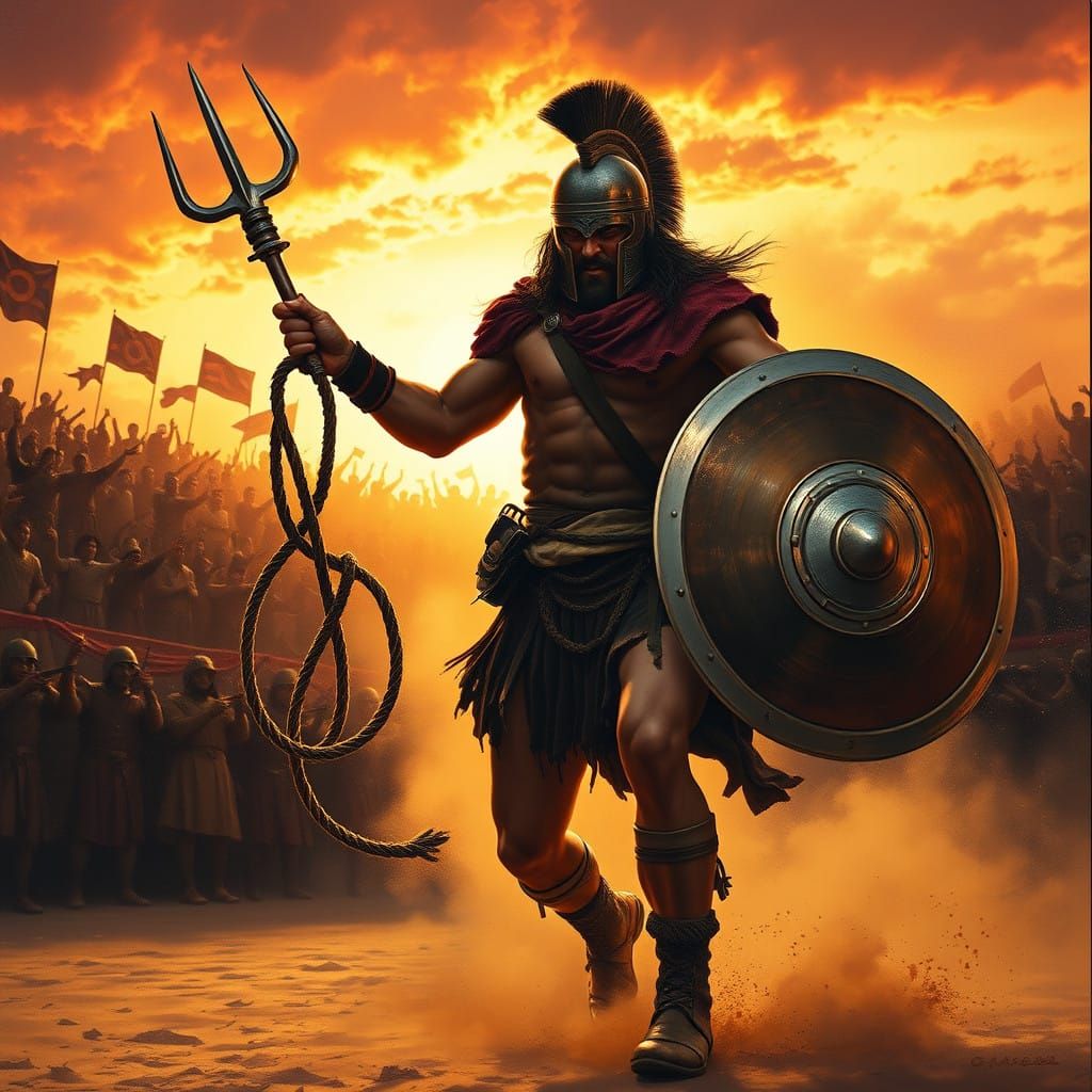 Gladiator Faces Destiny in Ancient Arena