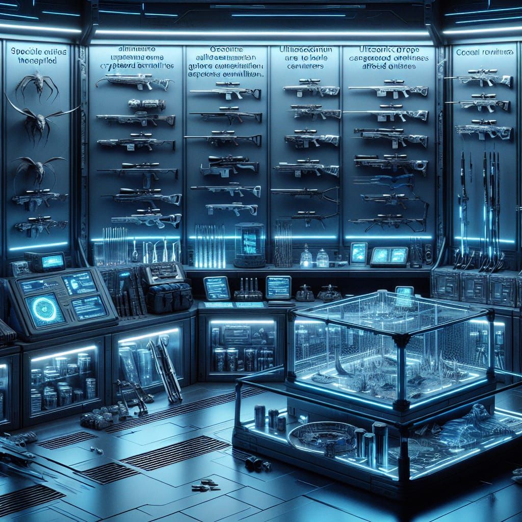 Futuristic Cryptid Hunting Armoury: High-Tech Weapons