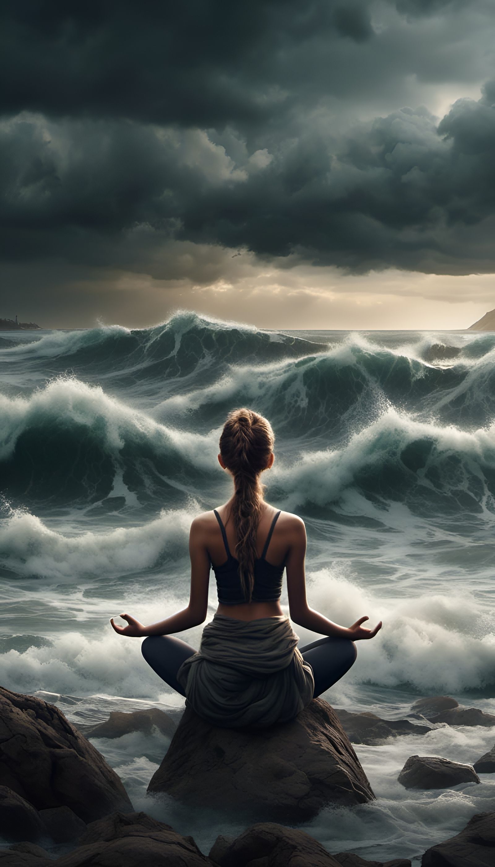 Stormy Seascape Meditation: Hyperrealistic Post-Apocalyptic ...