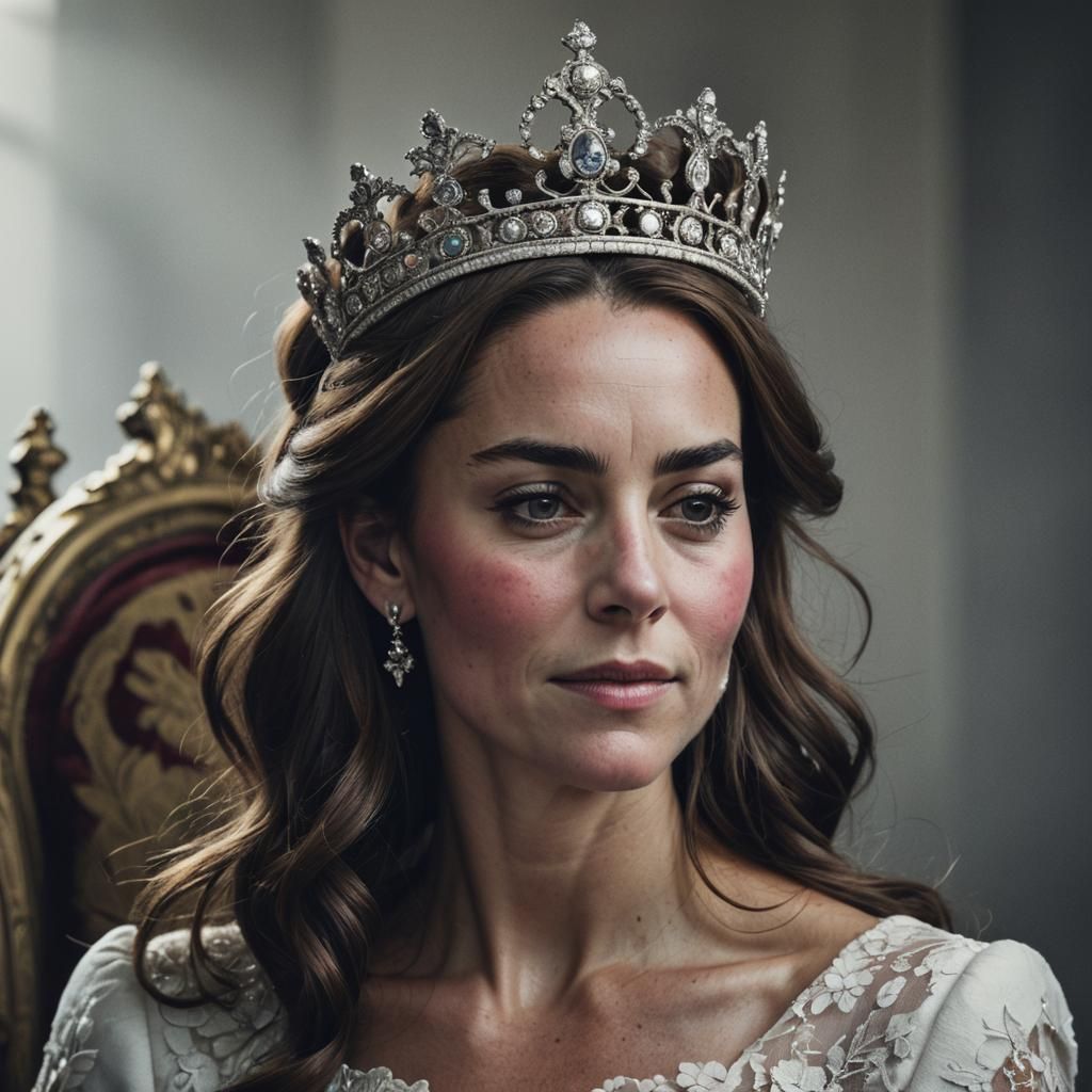 Princess on Her Throne: Hyperrealistic Portrait