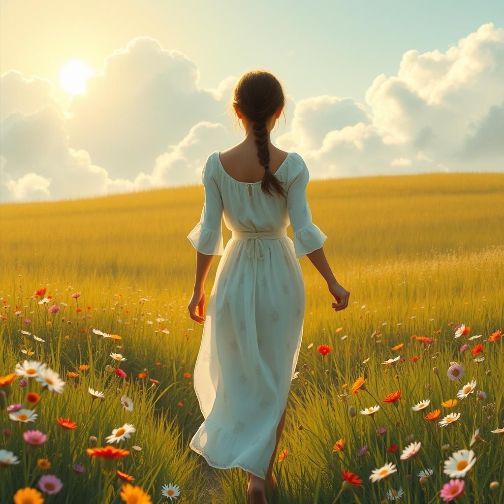 Blooming Meadow Walk in Chagall Style