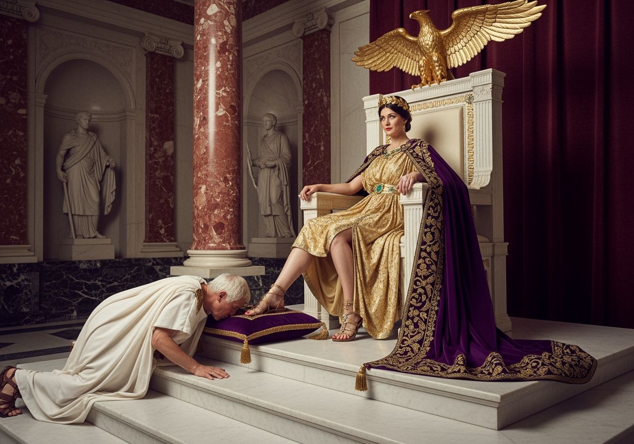 Empress Messalina on Gold and Emerald Throne