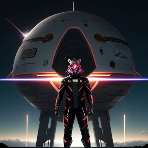 Elon Musk in Futuristic SpaceX Spacesuit