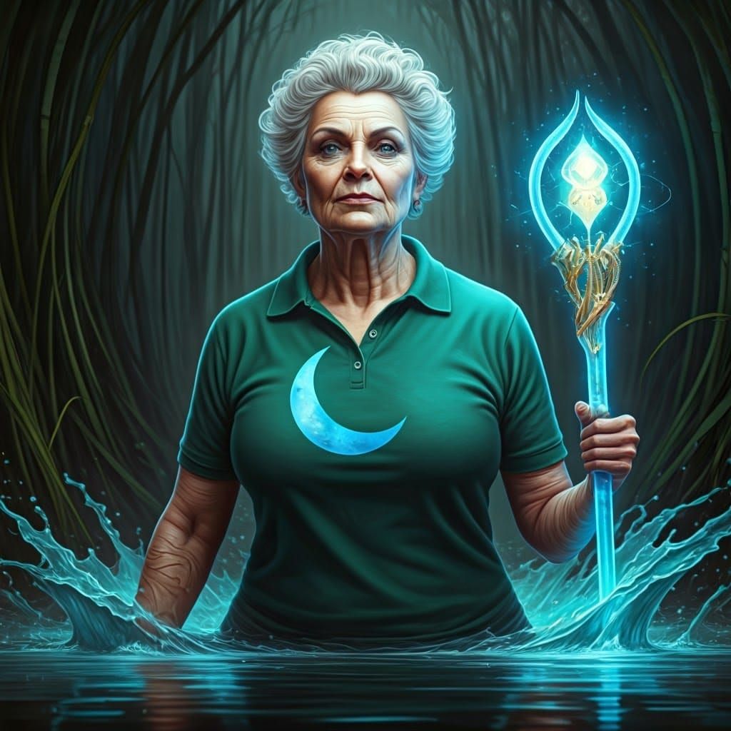 Surreal Whimsical Druidess Embarks on Mystical Journey in th...