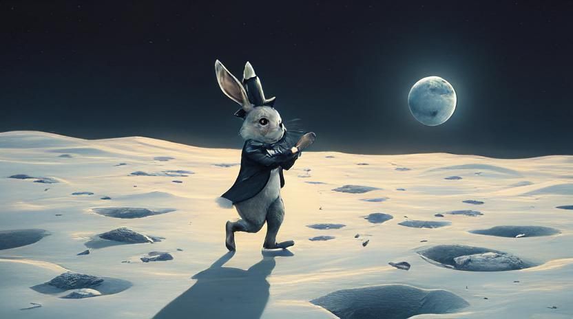 Rabbit Dancing on the Moon