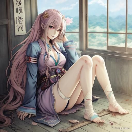 Anime Style Image of Girl's Dirty Feet