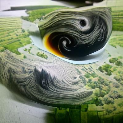 Matte Painting of a Yin and Yang Symbol