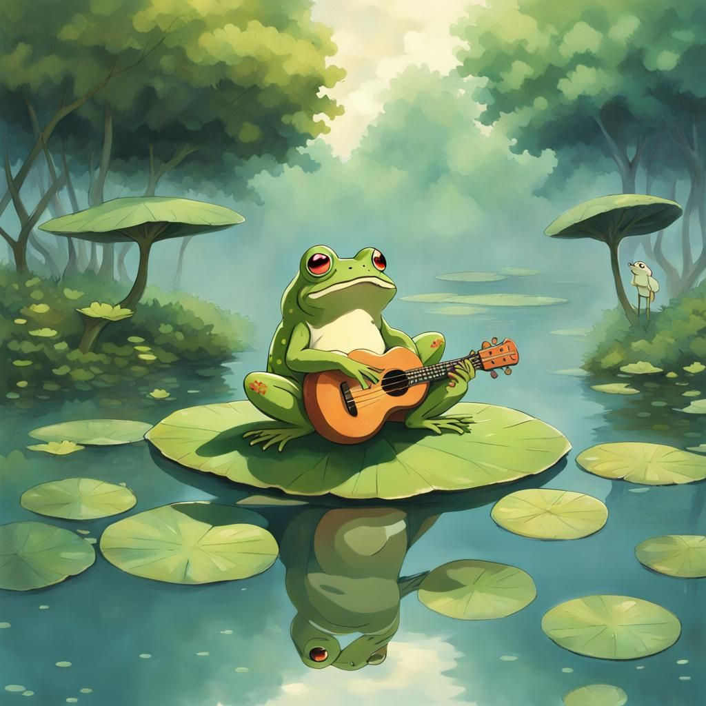 Studio Ghibli Frog and Turtle Pond Serenade