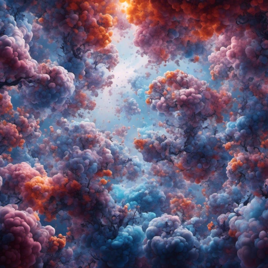 Ethereal Being Emerging from Cosmic Clouds in Hyperreal Styl...
