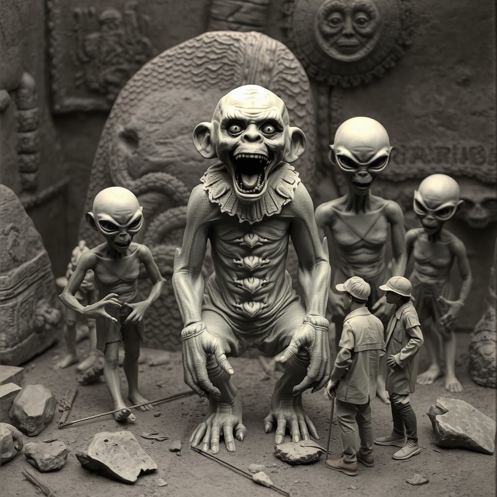 Ancient Relics of a Forgotten Era in Sepia Tone