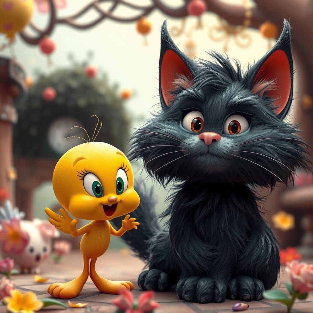 cartoon  Silvester cat and Tweety